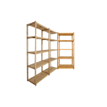 3 Bay Corner L Shape Diy Wooden Shelving Unit With 5 Levels Of Shelves 2.1M High X 400MM Depth Shelf