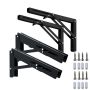 4PCS 16 Folding Shelf Brackets Triangle Naked Wall Mounted Bench Hinge