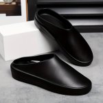 Men's Comfortable Low Top Slip On Working Shoes Breathable Non-slip Solid Color Shoes For Kitchen Hotel