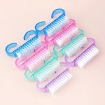 10 Pcs/lot Acrylic Nail Brush 4 Color Nail Art Manicure Pedicure Soft Remove Dust Plastic Cleaning Nail Brushes File Tools Set