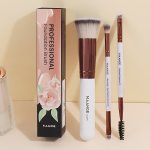 3PCS Face Makeup Brush Set Foundation Brush Blush Brush Eyelash Brush Set Eyeshadow Brush Soft Bristles Portable Box Pack