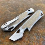 Open Door Policy V2.I Brown Canvas Micarta Inlay Stonewashed Prybar