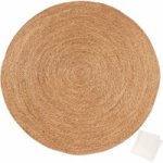 - Natural Braided Round Rug - Brown - 120CM