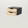 Manaslu Black Floating Side Table Two Drawer - Cut Out Handles