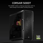 Corsair 5000T Mid-tower Atx eatx matx mini-itx Tempered Glass Side Panel USB & Audio Front I o – New