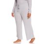 Donnay Plus Size Relaxed Lounge Ribbed Bottom - Soft Grey