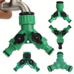 Plastic Garden Hose Y Connector With Universal Thread 2-WAY Water Splitter Adapter With On/off Valves Quick Joint Kit For Europe