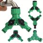 Plastic Garden Hose Y Connector With Universal Thread 2-WAY Water Splitter Adapter With On/off Valves Quick Joint Kit For European And American Faucets