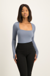 Giana Square Neck Bodysuit - Flintstone - S