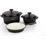 Fine Living - Lifestyle 5 Piece Cast Iron Cookware Set Grey