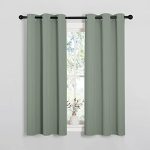 Nicetown Window Curtain Panels Thermal Insulated Solid Grommet Blackout Draperies drapes For Basement Sage Green 1 Pair 34 By 54