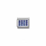 Classic Silver And Blue Stones Link