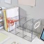 Office Desktop Bookshelf Desk Transparent Storage Box Workstation Finishing Book Document Storage Rack