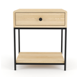 Leah Side Pedestal With Drawer - White Oak