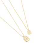 Goldair Gold Plated Cubic Zirconia Celestial Necklaces 2-PACK
