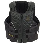 Ovation Kids' Comfortflex Body Protector Durable Comfortable Adjustable Safety Reflective Piping Equestrian Riding Vest Black XS