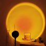 1PC Sunset Light Projector USB Night Light Romantic Floor Lamp Bedroom Atmosphere Living Room Decoration Rainbow Projection Lamp Gift For Photo Background Romantic