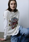 T-Shirt With A Motif - Cream The Rolling Stones