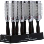 Olivia Garden Prothermal Soft White Bristles Brush Display: 8 Brushes & Stand