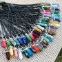 10/20/30PCS Multi-color Crystal Pointed Chakra Pendant Black Leather Necklace Chain Necklace Jewelry Chakra Crystal Gemstone Pendant Necklace Set With Hexagonal Bullet Shaped Quartz Stones