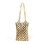 Artemisia Gold Leather Shoulder Bag - Gold Leather