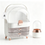 Makeup Organizer With Drawers Dustproof Lid & Brush Holder