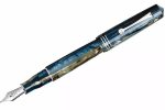 Leonardo Momento Zero Grande Fountain Pen Dark Hawaii With Rhodium Trim M
