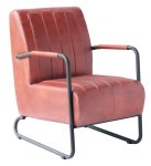Four Corners Full Leather And Metal Frame Chair CH15