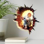 Adorable Cartoon Mouse Glow-in-the-dark Wall Decal Set - Easy Peel & Stick Removable Pvc Sticker For Home Bedroom Classroom Deco