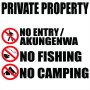 Private Property No Entry No Fishing Sign 44X44CM