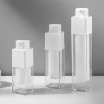 15/30/50ML Vacuum Lotion Bottle Face Cream Bottle Square Rotary Press Bottle Foundation Make-up Lotion Vacuum Bottle Separate Bo