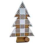Wooden Layered Christmas Tree White 30CM