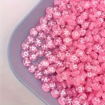 100 Pcs Acrylic Pink Alphabet Letter Beads For Diy Bracelets Necklaces Bags Garments And Craft Decorations