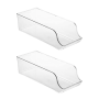 Pack Of 2 Plastic Fridge Pantry Storage Trays For Cans And Tins