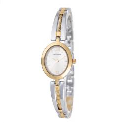 Two Tone Silver Dial Cable Bracelet Women's Watch HC1450S