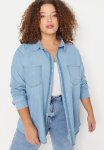 Plus Denim Shirt - Light Blue