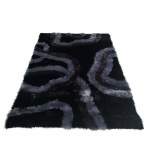 Smte Polyester Area Rug 150 X 200CM Black With Grey Pattern With Keychain