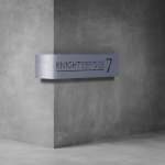 House Number & Mailbox D02 - 350H X 600D X 2000W Rusted Steel Cool White