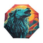 Kaaviyo Cool Artwork Sheep Umbrella Windproof Automatic Foldable Umbrells Auto Open Close For Men Women Kids