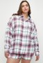 Cotton On Plus Flannel Boyfriend Long Sleeve Shirt - Toni Check/navy/green/red