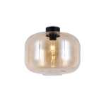 Oriel Glass Ceiling Light Black White Amber - Clear Glass And White