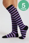5 Pack Ladies Knee High Socks