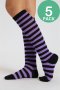 5 Pack Ladies Knee High Socks