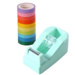 Tophomer Cute Tape Dispenser With 10 Pcs Colorful Tapes MINI Tape Cutting Tool Refillable Tape Dispenser With Non-skid Pad Desig