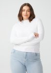 Cotton On Curve Ribbing Mock Neck Pullover - White