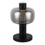 Chicago Metal And Glass Table Lamp Black Gold - Satin Gold