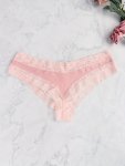 1PC Sexy Lace Trim Briefs Low Waist Stretchy Intimates Panties Women's Lingerie & Underwear