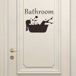 1 Sheet Classic Bathroom Logo Bathroom Home Door Sticker Decorative Wall Sticker Self-adhesive Room Decoration Aesthetic Room De