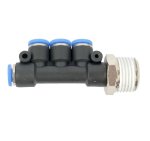 AirCraft Pu Hose Fitting Manifold 4 X 6MM Port X 1 2"M