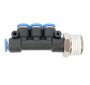 AirCraft Pu Hose Fitting Manifold 4 X 6MM Port X 1/2"M